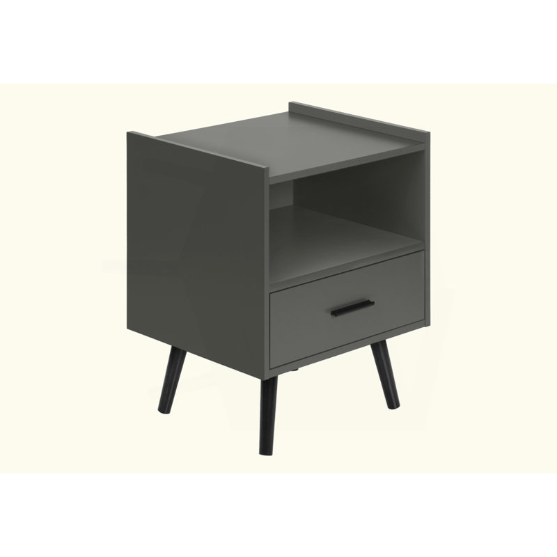 Table d'appoint, table d'appoint, bout, tiroir de rangement, table de chevet, chambre à coucher, salon, Gris