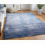 Tapis rayé en polyester tissé à la machine bleu / gris / ivoire-1207357853