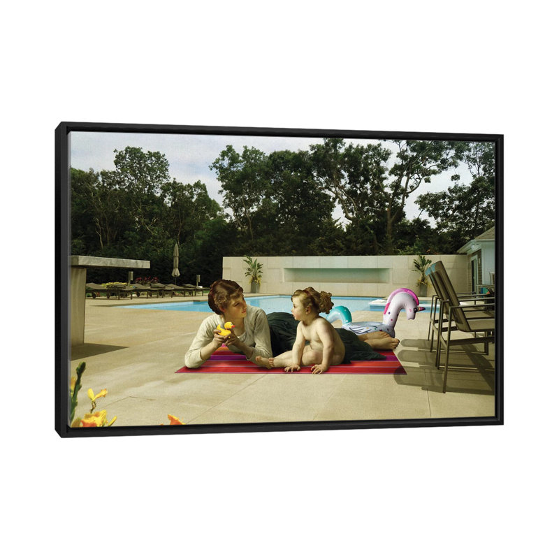 « pool », photographie sur toile, H 18 po x l 26 po x P 1,5 po, Toile avec cadre noir, Pas de tapis