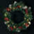 Artificial 24" LED Mixed Pine Christmas Wreath with Flocking, Pinecones and Berries, Green