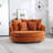 Slipcovered Barrel Chair With Ottoman-1750197663