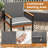 3 Pieces Patio Furniture Set Outdoor Bistro Conversation Set w/ Acacia Wood Side Table