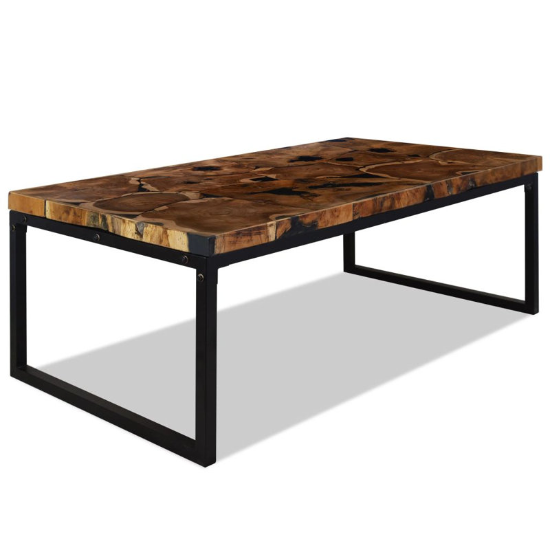 Gough Four Leg Coffee Table, Black, Brown