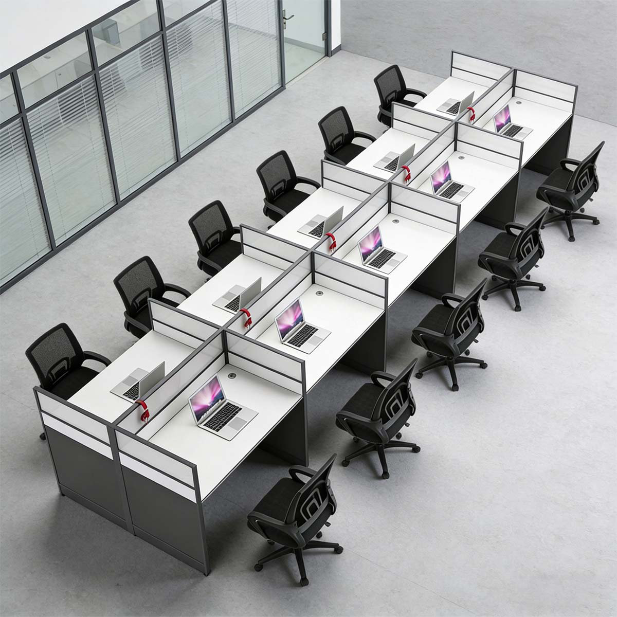 TAOKELAI Rectangular 10-person Office Cubicle, Computer Desk,equipped ...
