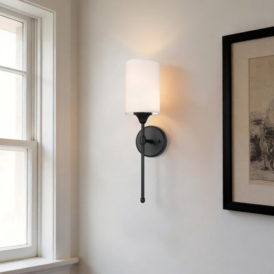 Wall Sconce Lighting, Vintage 1 Light Bathroom Sconce Vanity Light With Fabric Shade