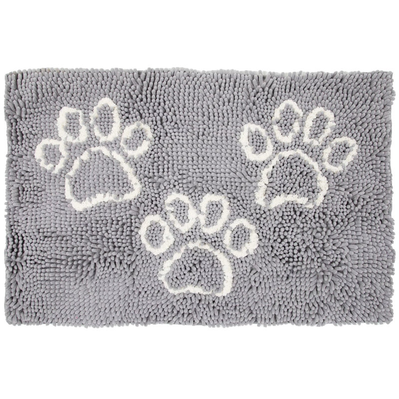 Perro & Gato Soft Chenille Pet Mat Placemat, Large (31"), Grey