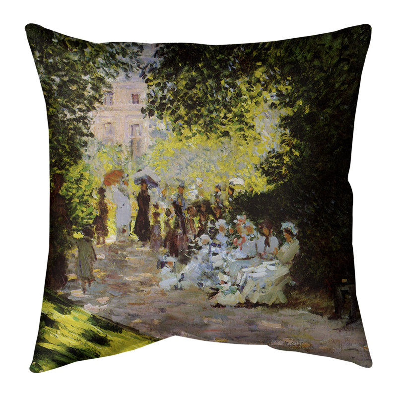 Coussin de sol de Claude Monet Monceau Park-standard, 28 po x 28 po