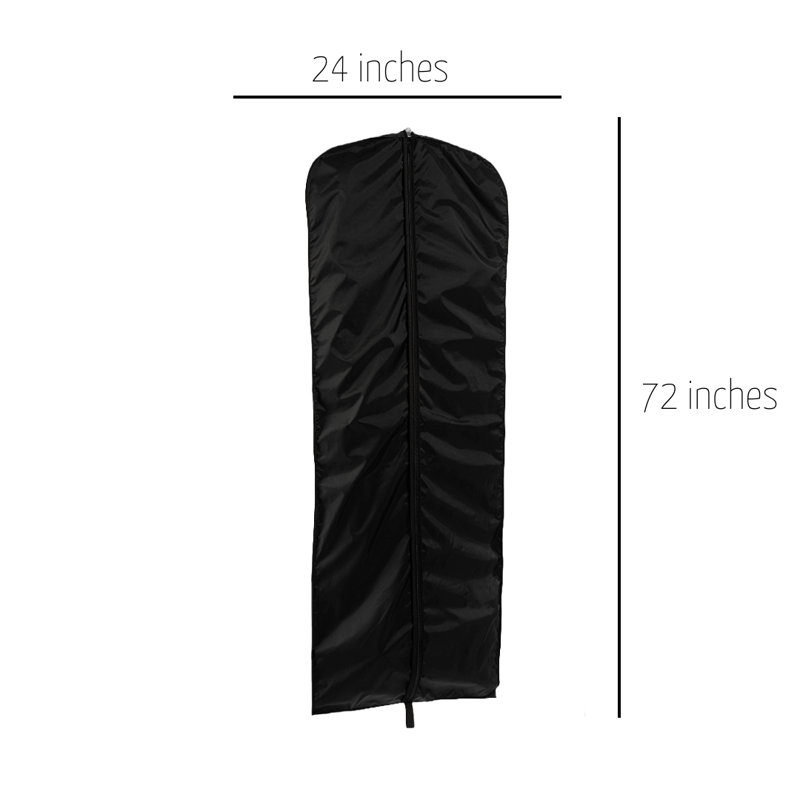 Sac à vêtements en nylon, H 72 po x l 24 po, Noir, noir, noir, noir