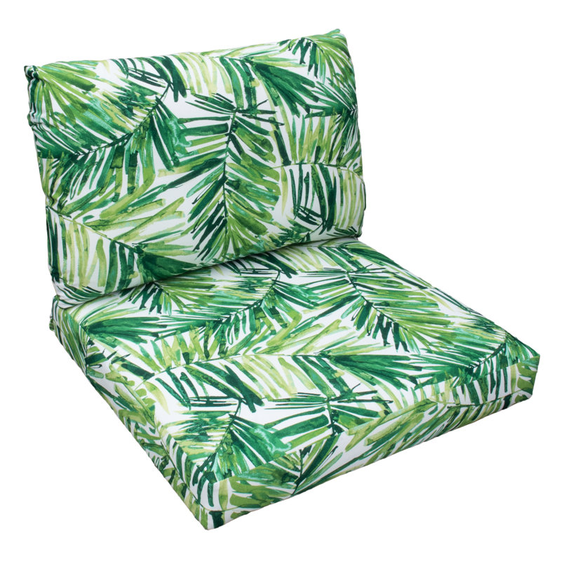Coussin de siège / dossier d'extérieur 1 pièce TB Lounge Tommy Bahama, 24"W x 26"L, Motif floral vert