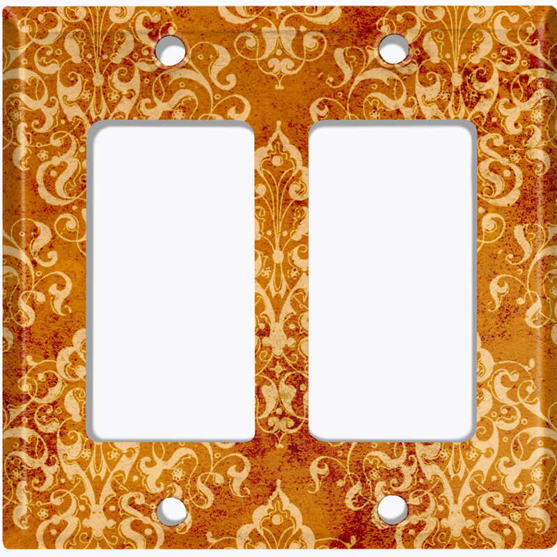 Patterned 2 - Gang Toggle Light Switch Standard Wall Plate