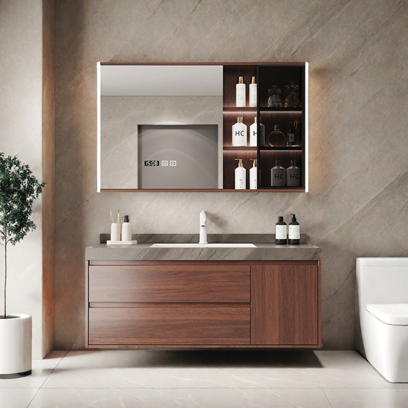 Retro and light luxury style bathroom cabinet