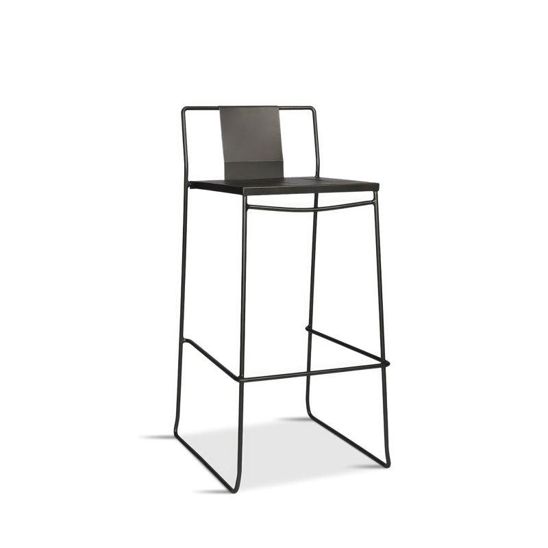 Frank Outdoor Bar Stool, Matte Coal