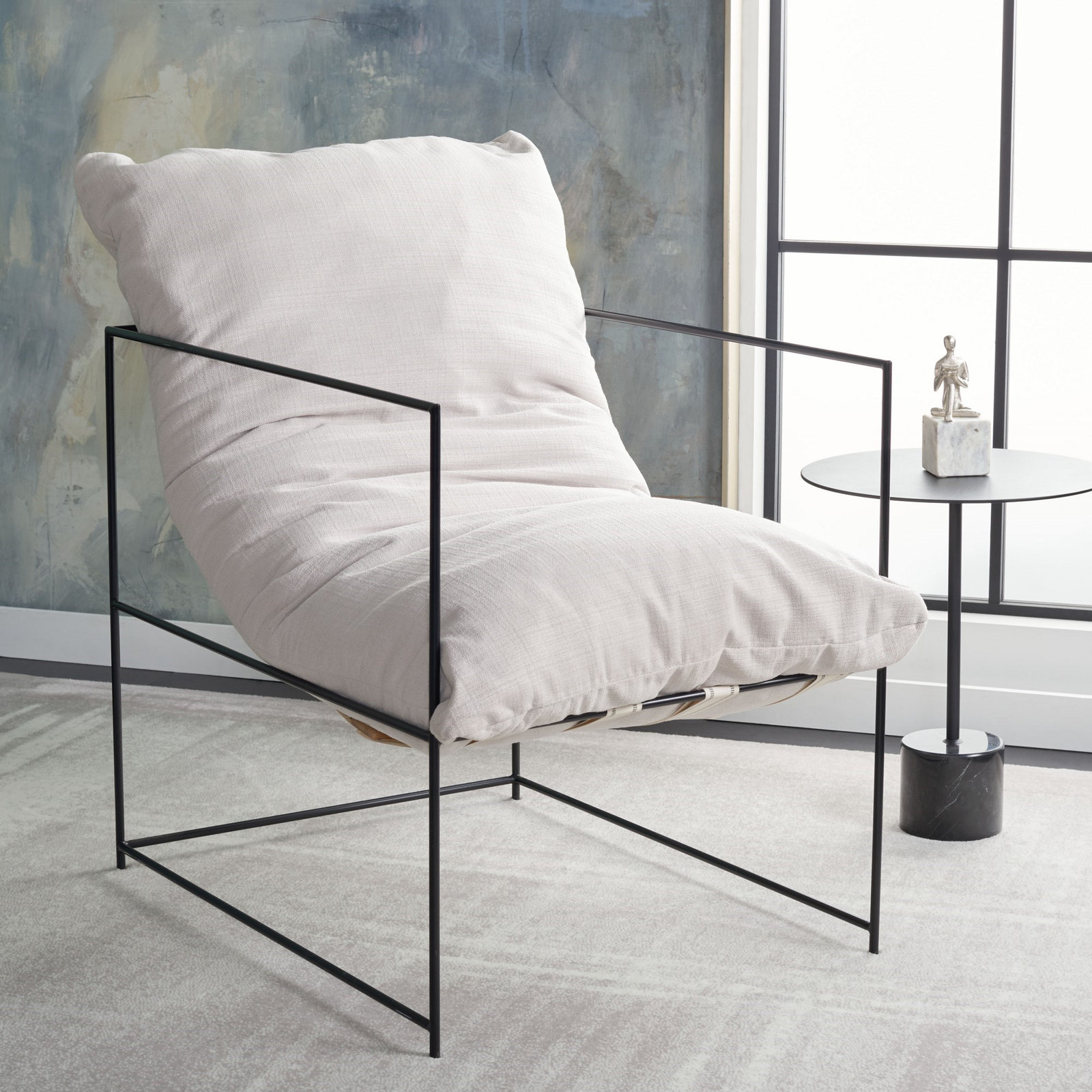 Giulietto Upholstered Armchair, Ivory Linen