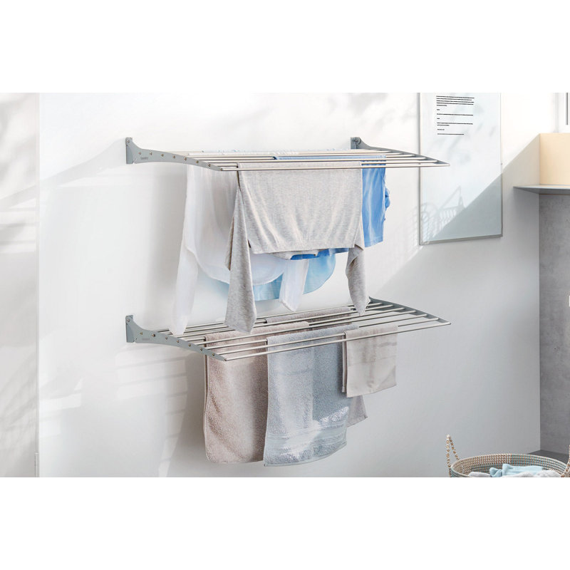 Foldable Wall-Mounted Drying Rack, 100cm H x 38cm W x 17cm D