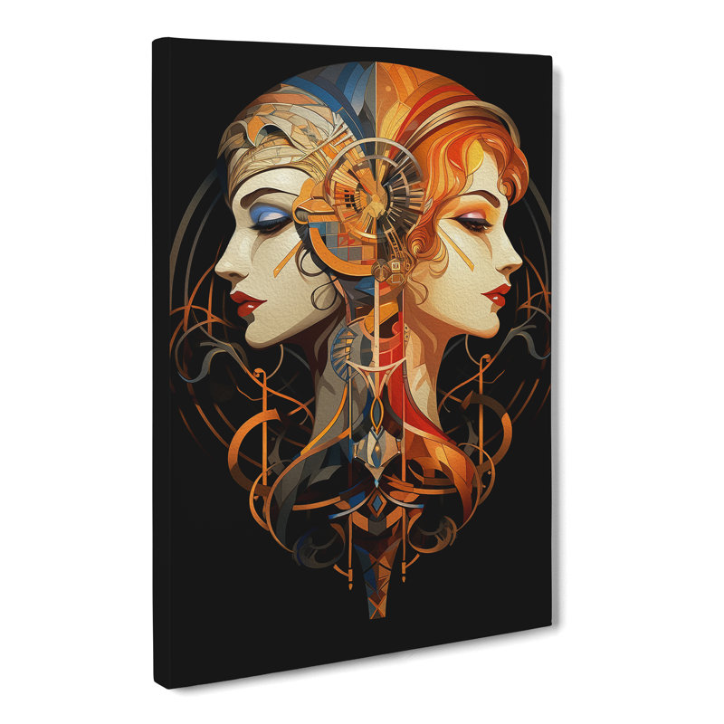 Gemini Zodiac Deco - Wrapped Canvas, 60cm H x 40cm W x 3cm D