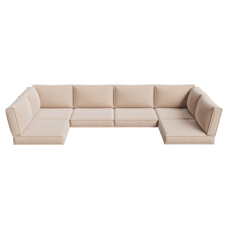 14 housses de coussin de patio de 4 pièces de 14 po d'épaisseur - Remplacement résistant à l'eau pour canapé modulaire à 6 places
