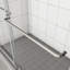 Porte de douche coulissante à dérivation - Verre trempé de 1/4 po, finition chromée, 44-48 po x 70 po, porte à cadre de collision, poignée en acier inoxydable, salle de bain, facile à nettoyer, fuite-118139182