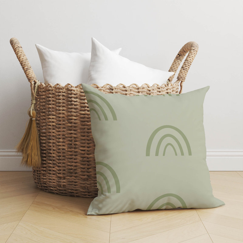 Coussin Plain Bows, Vert clair, H 20 po x l 20 po