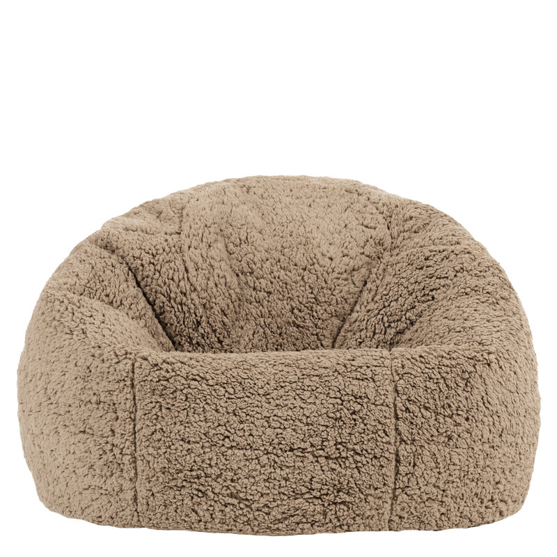icon Kids Kingston Teddy Fleece Classic Bean Bag, Natural, Brown