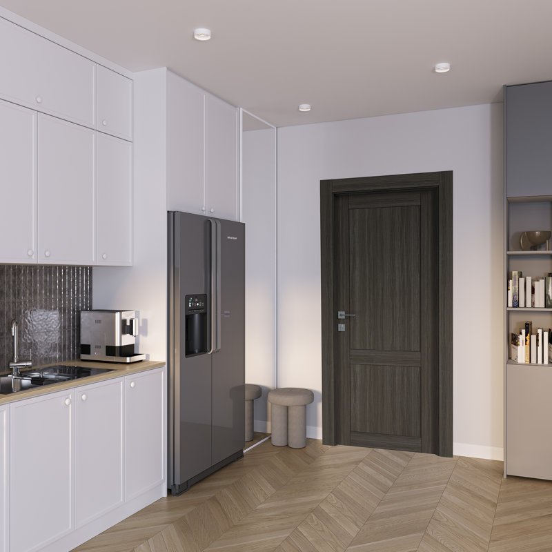 Porte standard à panneaux préfinie, Chêne gris, 29,75 po x 79,37 po