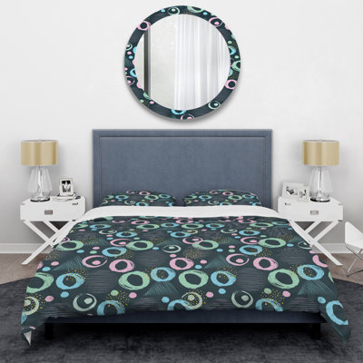 Blue/Green Microfiber 2 Piece Duvet Cover Set