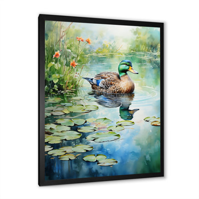 Duck Pond Reflections IV - Duck Animal Wall Art