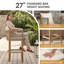 Ensemble de 2 chaises de patio et tabourets de bar en corde tissée avec accoudoirs pour l'intérieur et l'extérieur-125502863