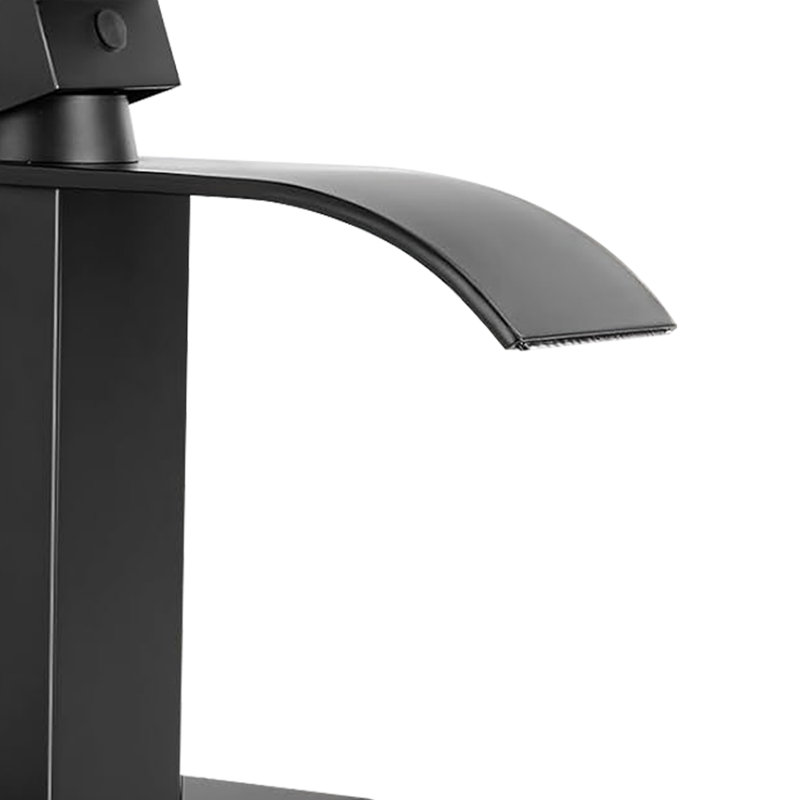 Single Handle Bathroom Faucet Lavatory Faucet Stainless Steel Single Hole-TP, Matte Black, Matte Black