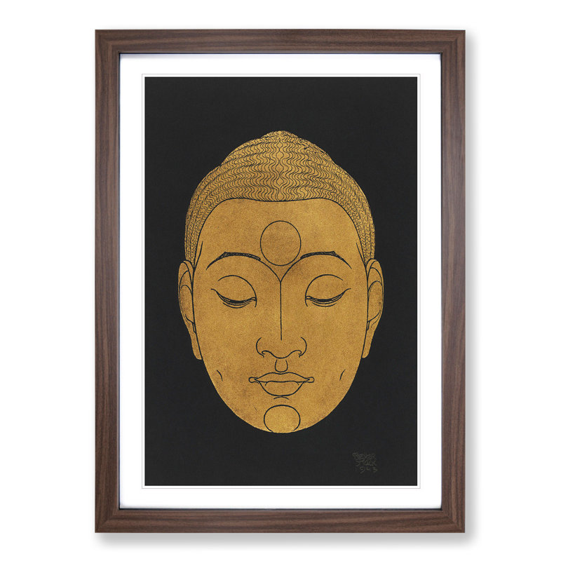 Head of Buddha Vol.2 by Reijer Stolk - Framed Print, 65cm H x 48cm W x 2cm D, Walnut Framed