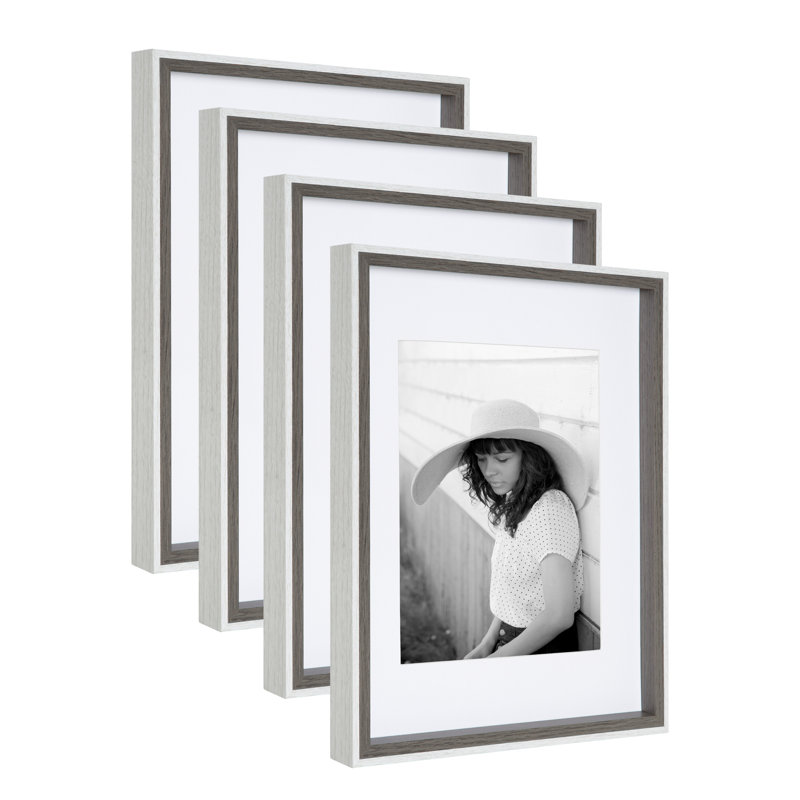 Develin Matte Picture Frame with Mat, 8" W x 10" H, Gray