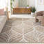 Ikat Handmade Tufted Wool Ivory / Brown Area Rug-1586602594