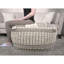 Grand pouf rustique en laine et coton