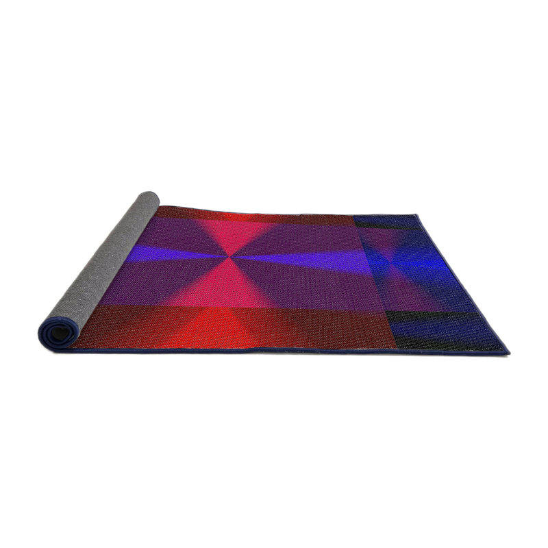 Tapis de zone mauve/rouge à motifs, Rond 3 pi