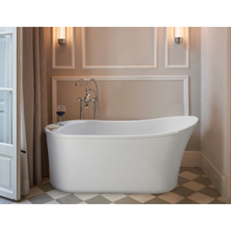 MTI Solutions 60" Freestanding Soaking Bathtub, Solid Surface
