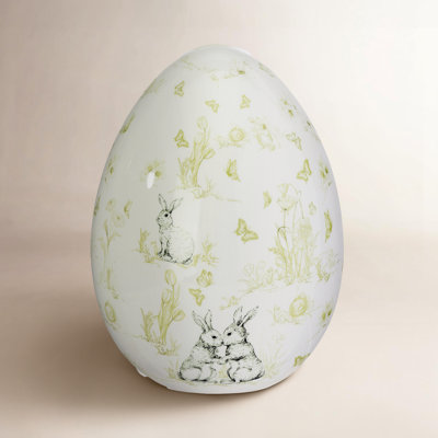 8"Dolomite Bunny Toile Egg
