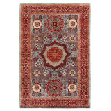Hand-Knotted Wool LIGHT BLUE / RED Area Rug