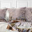Coussin imprimé arbres et route en hiver-440832802-440832801