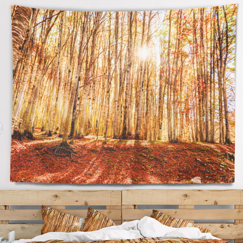Tapisserie de forêt, H 68 po x l 80 po