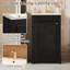 Meuble-lavabo autoportant moderne avec lavabo en céramique, porte à fermeture douce et tablette réglable au fini noir élégant-236389203