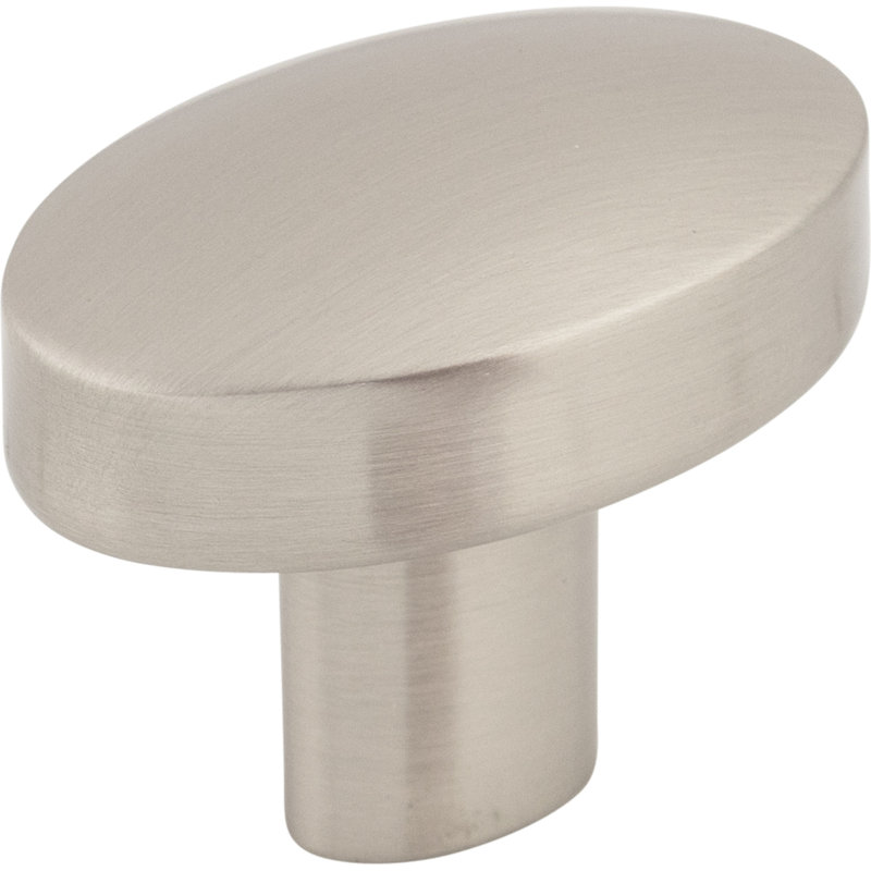 Hillmont 1 3/8" Length Oval Knob, Brushed Satin Nickel