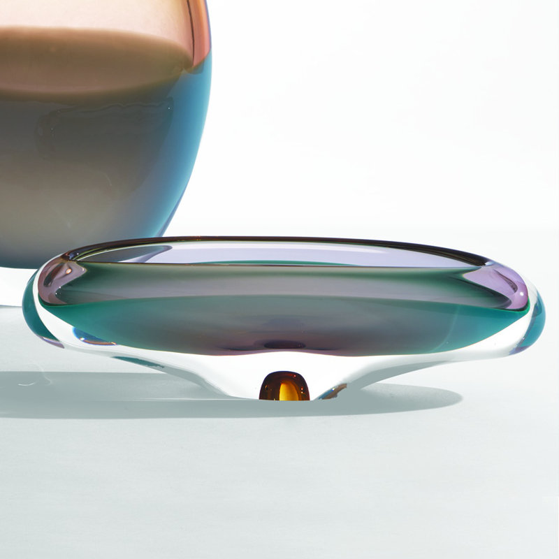Canoe Bowl-Pistachio Bubble Amber