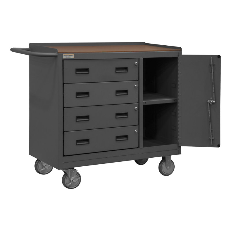 36'' W Manufactured Wood Top Workbench with Wheels