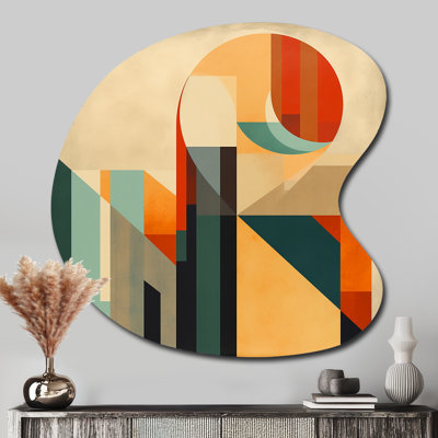 Full Moon Symphony Midcentury Abstract I - Modern Midcentury Drop Shape Assymterical Metal, art mural