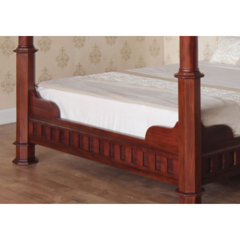 Solid Wood Storage Bed, Wax, Kingsize (5')