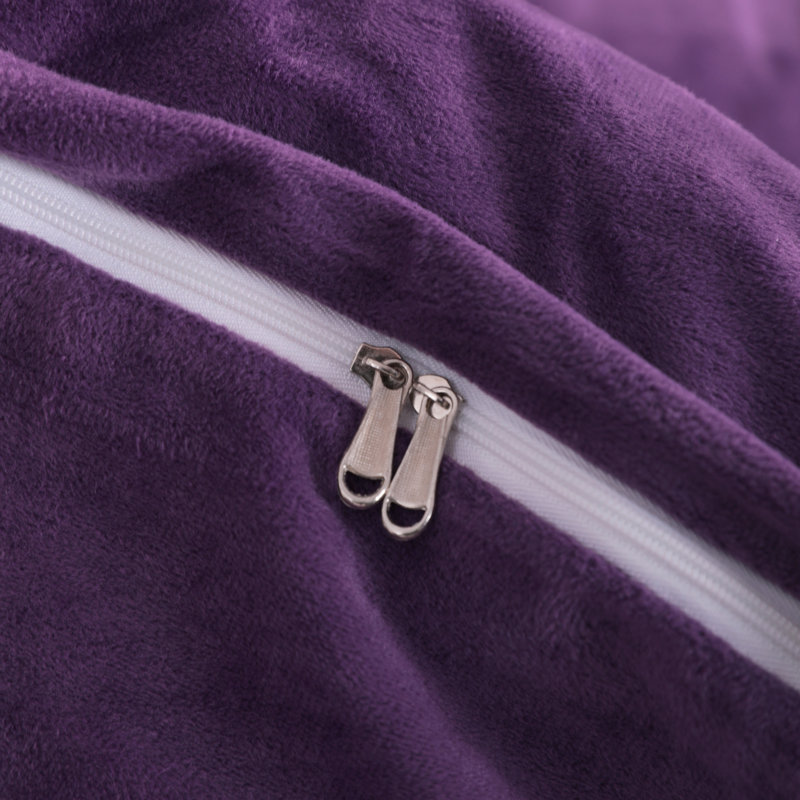 Ensemble de housse de couette en velours , Housse de couette pour grand lit et 2 taies décor, Mauve