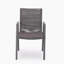 Chaise de salle à manger d'extérieur moderne en aluminium avec siège en corde (ensemble de 2), gris et gris foncé