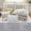 Ensemble d'édredon en coton percale 9 pièces Cal King, avec détails en dentelle et ruché pour un look campagnard sophistiqué-122455166-122455164