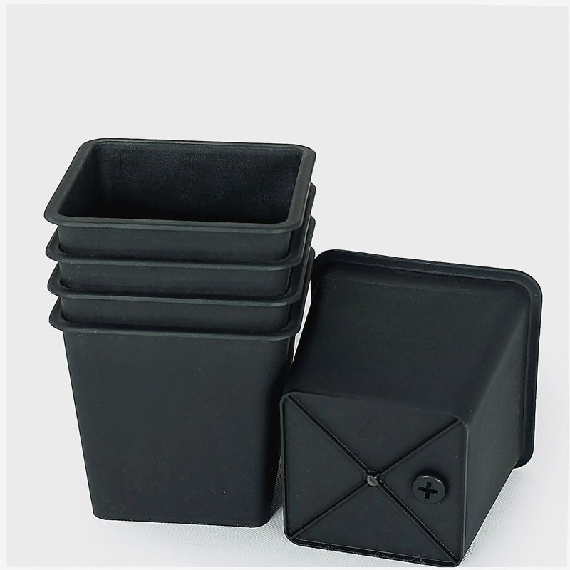 7.9" Square Nursery Plant Pot - Garden Plastic Pots with Drainage (5-Pack), 7'' H x 8'' W x 8'' D