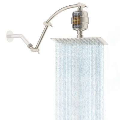 10-Inch High-Pressure Shower Head With 16" Adjustable Extension Arm & 20-Stage Filtration