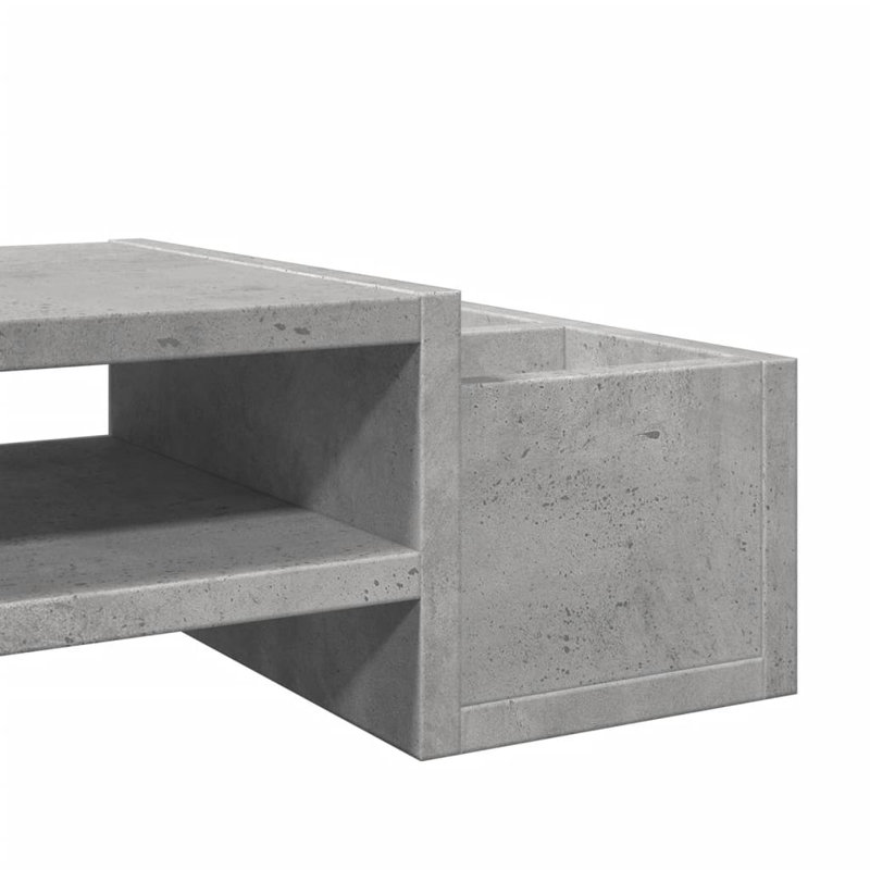 Dedrik Manufactured Wood Monitor Stand, Concrete Grey